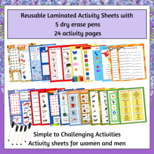 Reusable Laminated Activity Pages w/pens